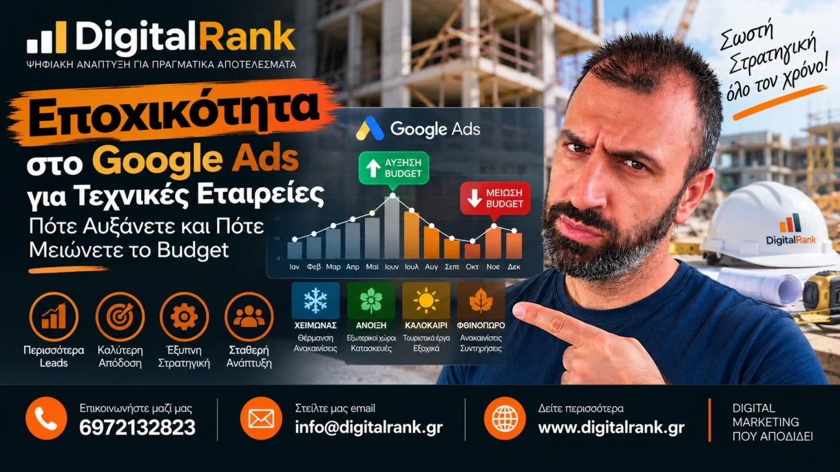 Εποχικότητα στο Google Ads για Τεχνικές Εταιρείες - Πότε Αυξάνετε και Πότε Μειώνετε το Budget