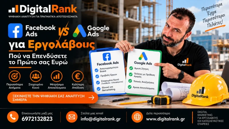 Facebook Ads vs Google Ads για Εργολάβους - Πού να Επενδύσετε το Πρώτο σας Ευρώ