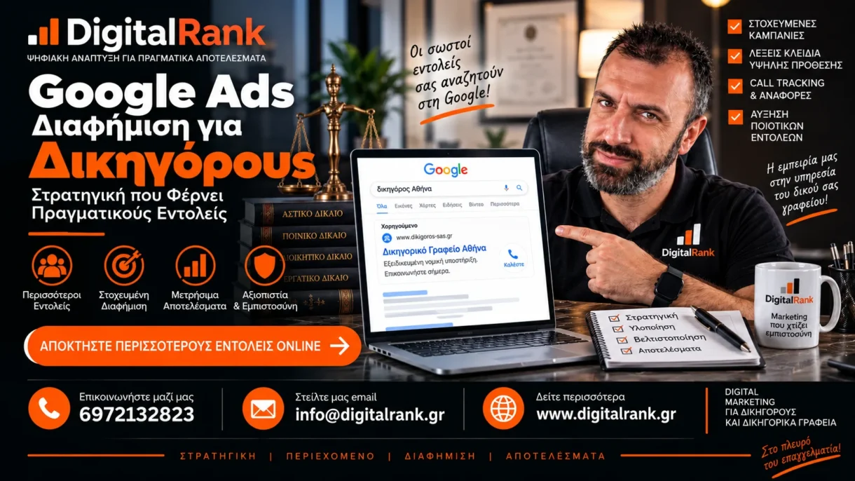 Google Ads Διαφήμιση για Δικηγόρους - Στρατηγική που Φέρνει Πραγματικούς Εντολείς