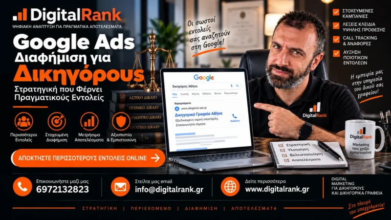 Google Ads Διαφήμιση για Δικηγόρους - Στρατηγική που Φέρνει Πραγματικούς Εντολείς