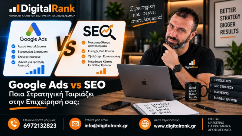 Google Ads vs SEO - Ποια Στρατηγική Ταιριάζει στην Επιχείρησή σας;