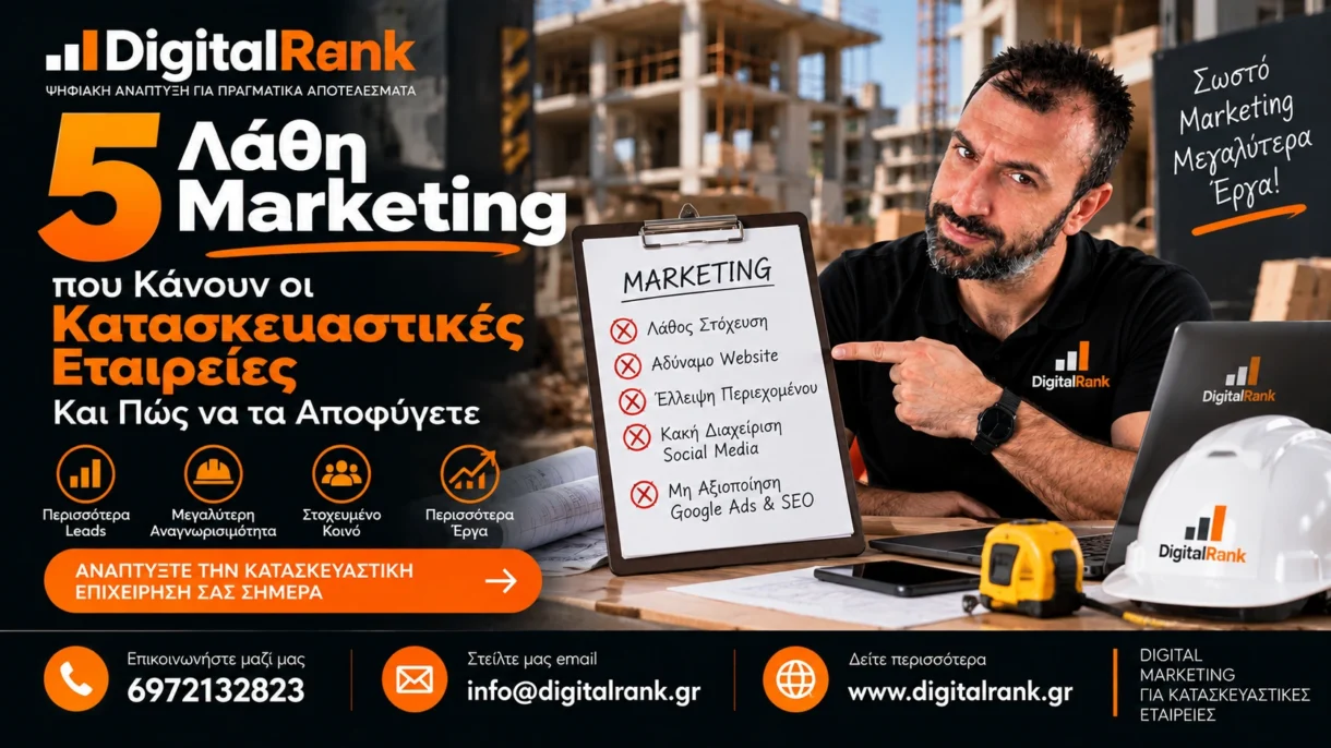 5 Λάθη Marketing που Κάνουν οι Κατασκευαστικές Εταιρείες - Και Πώς να τα Αποφύγετε