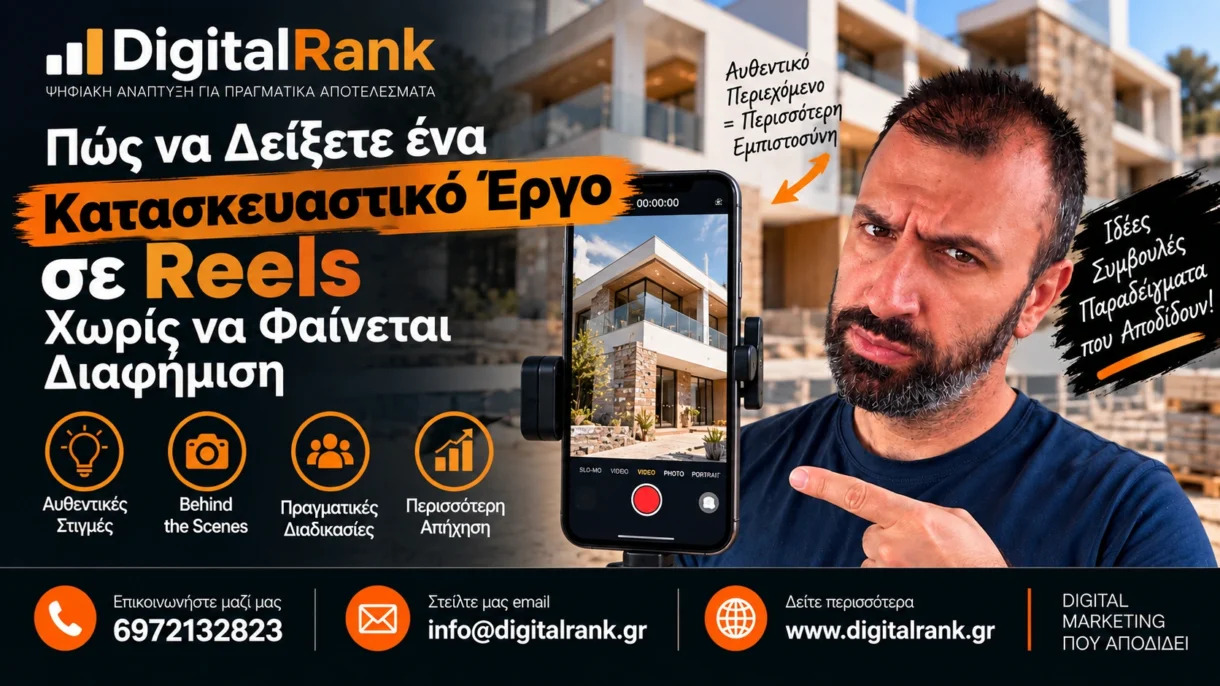 Πώς να Δείξετε ένα Κατασκευαστικό Έργο σε Reels Χωρίς να Φαίνεται Διαφήμιση