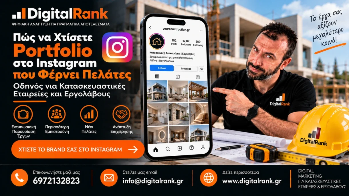 Πώς να Χτίσετε Portfolio στο Instagram που Φέρνει Πελάτες - Οδηγός για Κατασκευαστικές Εταιρείες και Εργολάβους