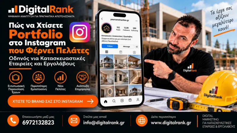 Πώς να Χτίσετε Portfolio στο Instagram που Φέρνει Πελάτες - Οδηγός για Κατασκευαστικές Εταιρείες και Εργολάβους