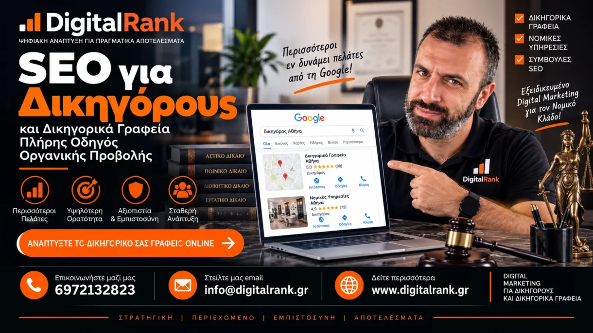 SEO για Δικηγόρους και Δικηγορικά Γραφεία - Πλήρης Οδηγός Οργανικής Προβολής