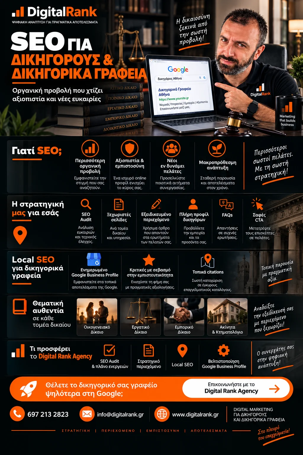 SEO για Δικηγόρους και Δικηγορικά Γραφεία - Πλήρης Οδηγός Οργανικής Προβολής