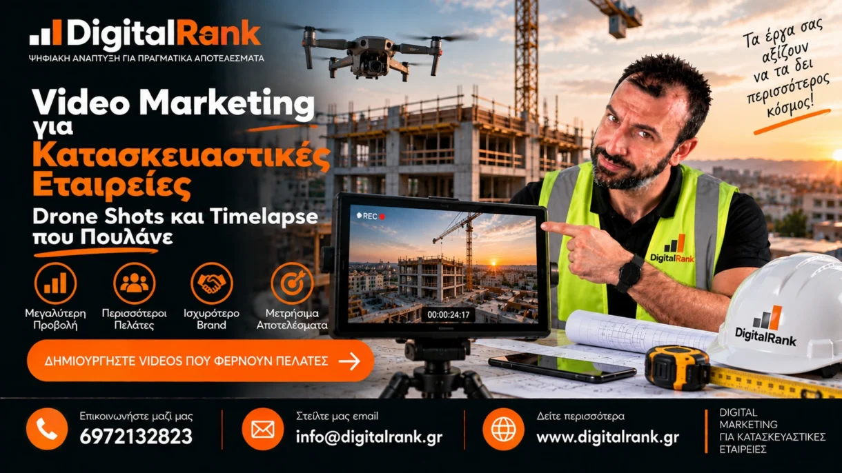 Video Marketing για Κατασκευαστικές Εταιρείες - Drone Shots και Timelapse που Πουλάνε