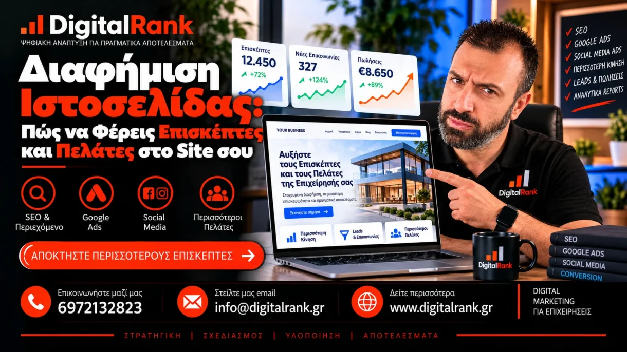 Διαφήμιση Ιστοσελίδας: Πώς να Φέρεις Επισκέπτες και Πελάτες στο Site σου