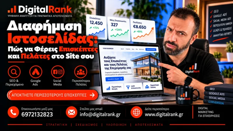 Διαφήμιση Ιστοσελίδας: Πώς να Φέρεις Επισκέπτες και Πελάτες στο Site σου