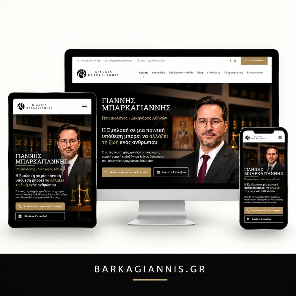 Responsive δικηγορική ιστοσελίδα Barkagiannis