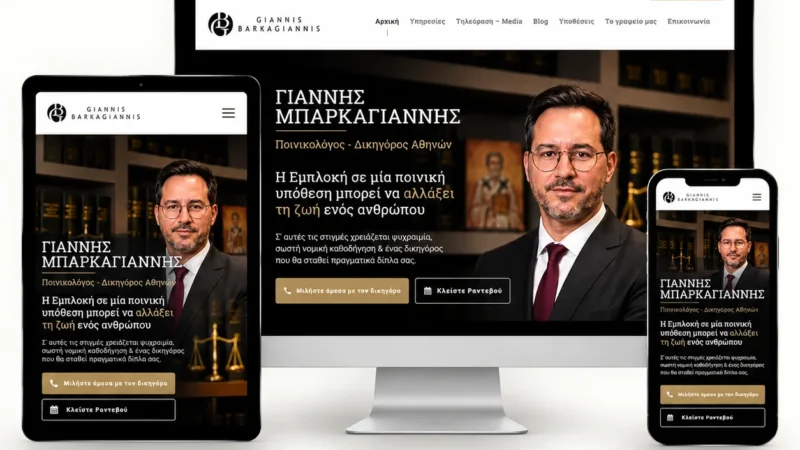 Responsive δικηγορική ιστοσελίδα Barkagiannis