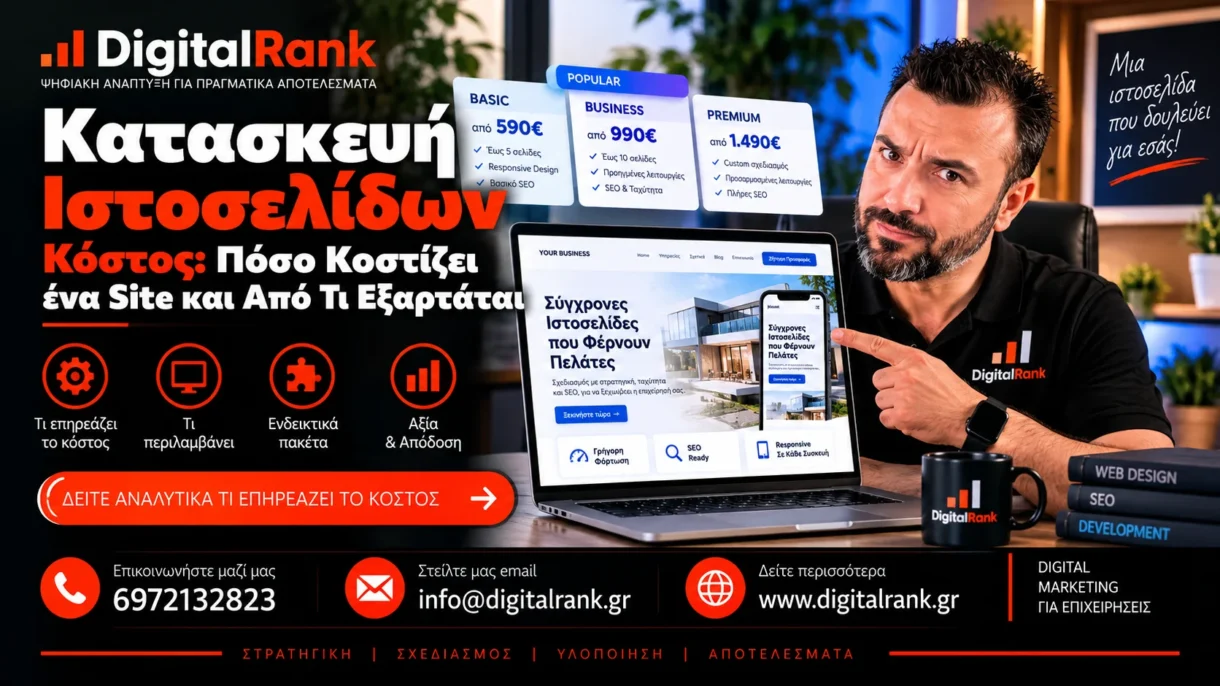 Κατασκευή Ιστοσελίδων Κόστος: Πόσο Κοστίζει ένα Site και Από Τι Εξαρτάται