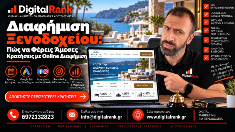 Διαφήμιση Ξενοδοχείου: Πώς να Φέρεις Άμεσες Κρατήσεις με Online Διαφήμιση